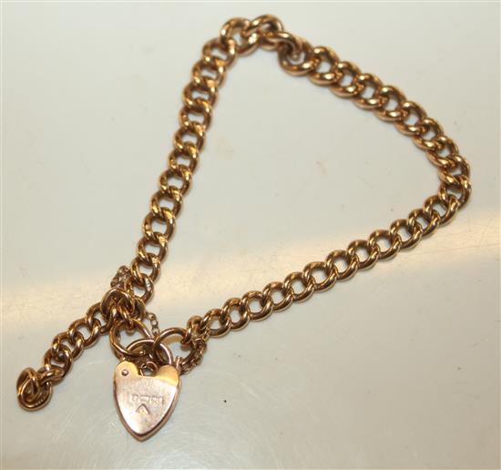 9ct gold curb link bracelet